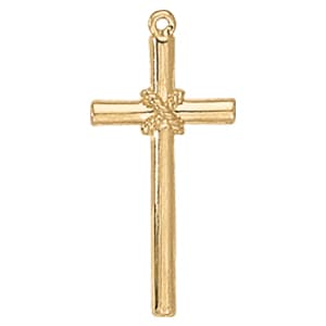 Religious Cross Pendant — White Gold