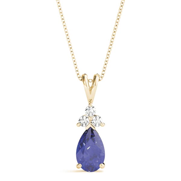 Pear Gemstone Pendant (0.08 ct. tw.), Front view in yellow gold