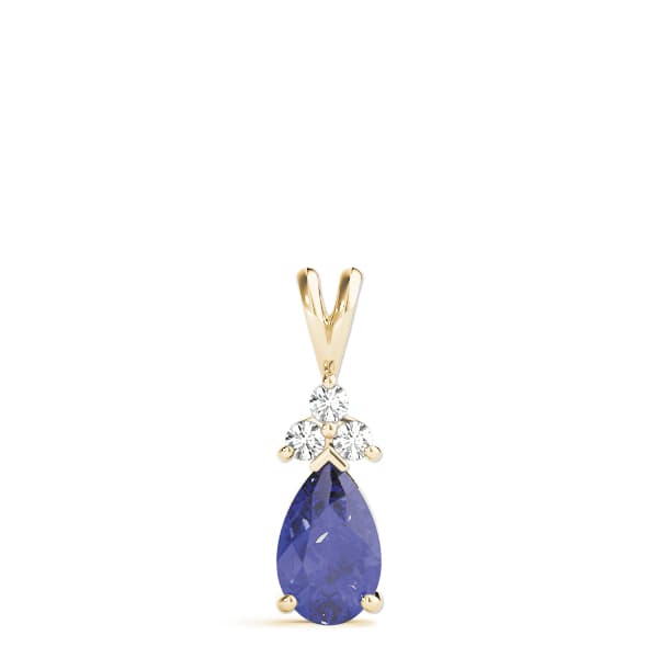 Pear Gemstone Pendant (0.08 ct. tw.), On hand view in yellow gold