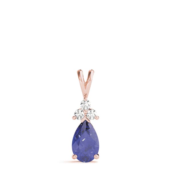 Pear Gemstone Pendant (0.08 ct. tw.), On hand view in rose gold