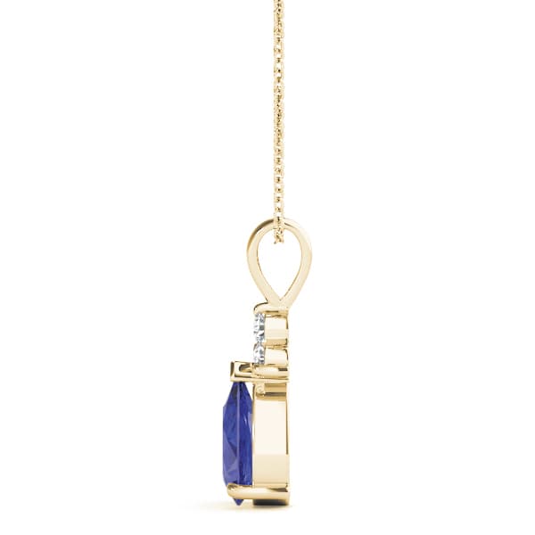Pear Gemstone Pendant (0.08 ct. tw.), Side view in yellow gold
