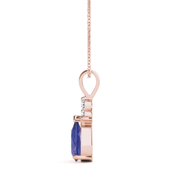 Pear Gemstone Pendant (0.08 ct. tw.), Side view in rose gold