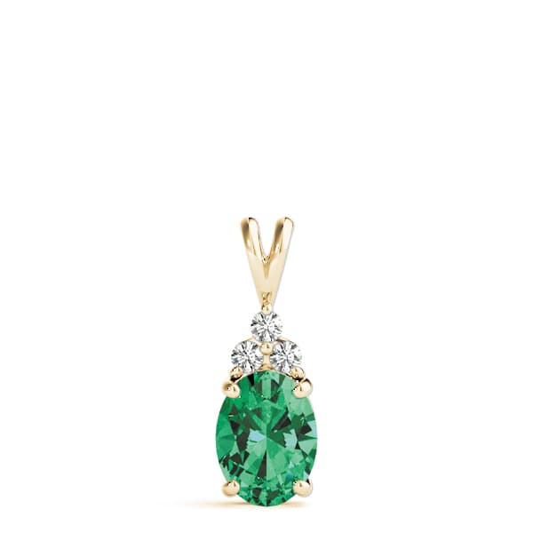 Oval Gemstone Pendant (0.08 ct. tw.), On hand view in yellow gold