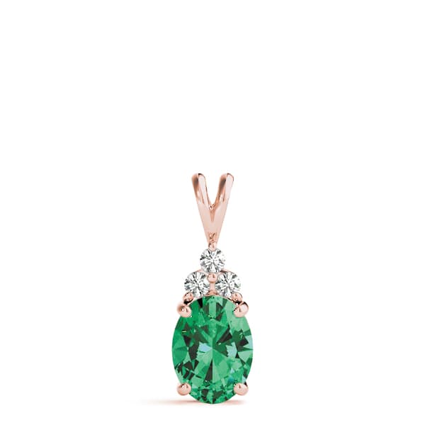 Oval Gemstone Pendant (0.08 ct. tw.), On hand view in rose gold