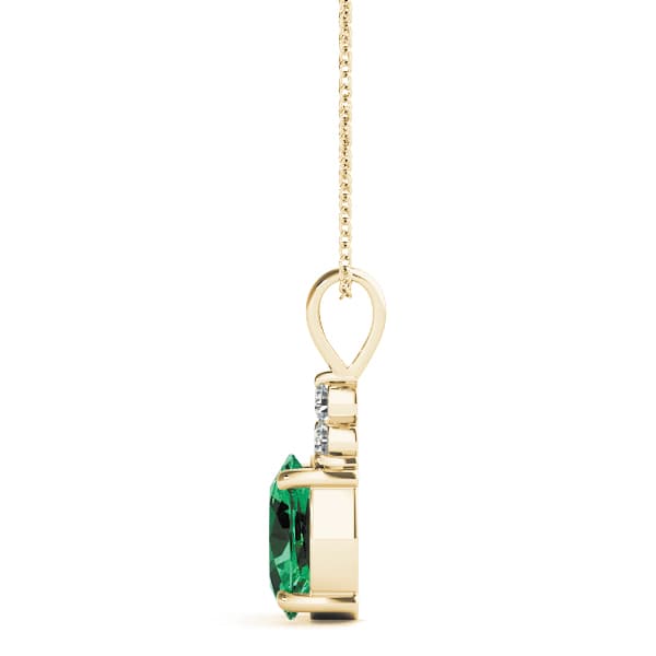 Oval Gemstone Pendant (0.08 ct. tw.), Side view in yellow gold