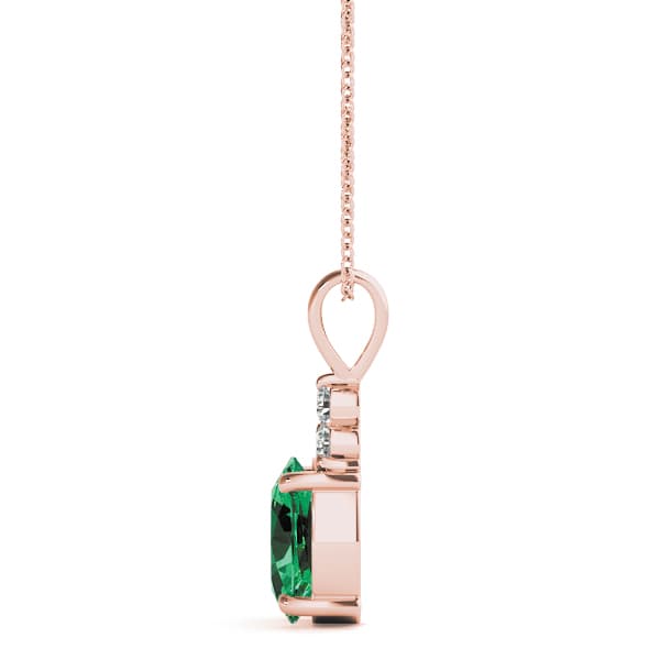 Oval Gemstone Pendant (0.08 ct. tw.), Side view in rose gold