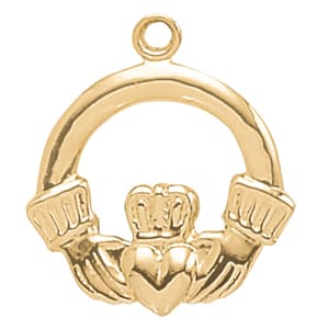 Vintage Claddagh Pendant — White Gold