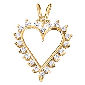 Heart Shape Pendant — White Gold