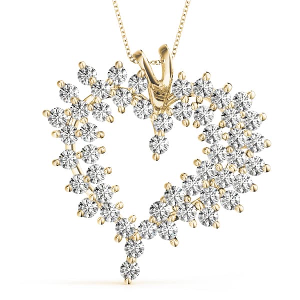 Heart Pendant (2 ct. tw.), Front view in yellow gold