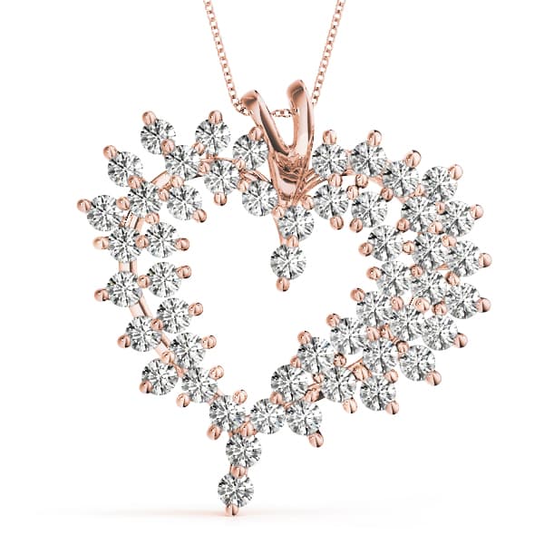 Heart Pendant (2 ct. tw.), Front view in rose gold