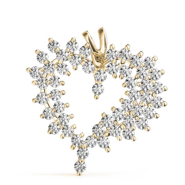Heart Pendant (2 ct. tw.), On hand view in yellow gold