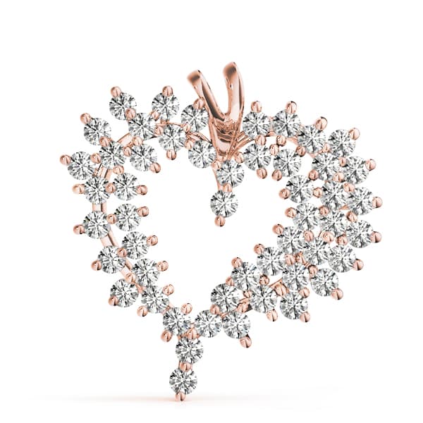 Heart Pendant (2 ct. tw.), On hand view in rose gold