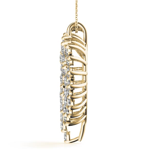 Heart Pendant (2 ct. tw.), Side view in yellow gold