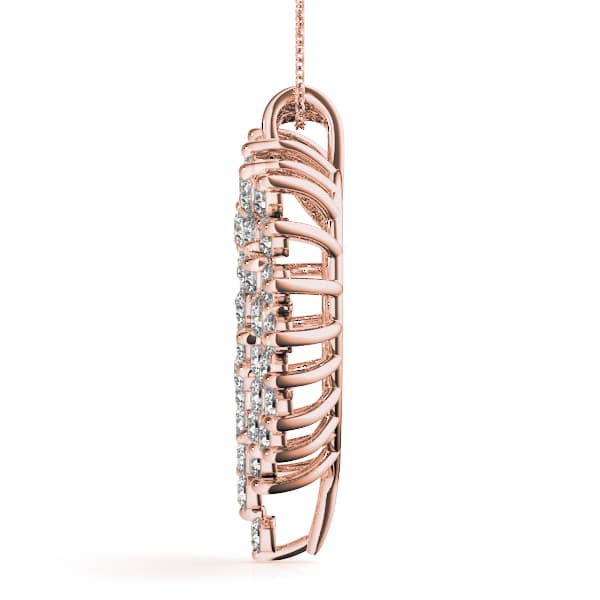 Heart Pendant (2 ct. tw.), Side view in rose gold