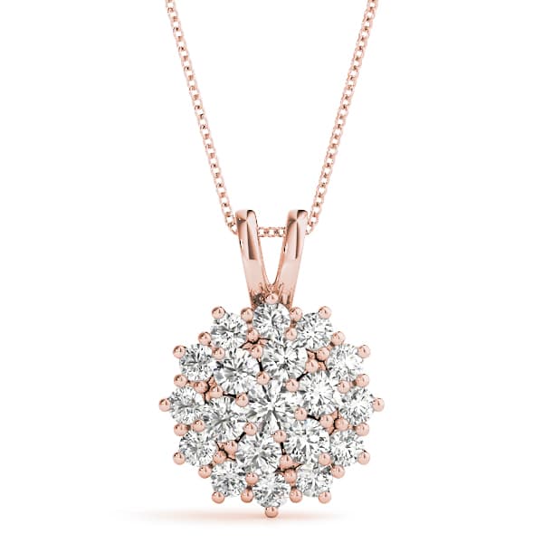 Cluster Pendant (2 ct. tw.), Front view in rose gold