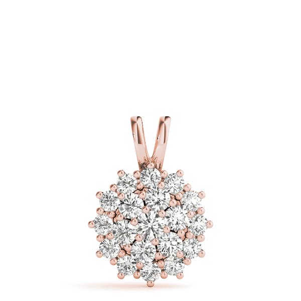 Cluster Pendant (2 ct. tw.), On hand view in rose gold