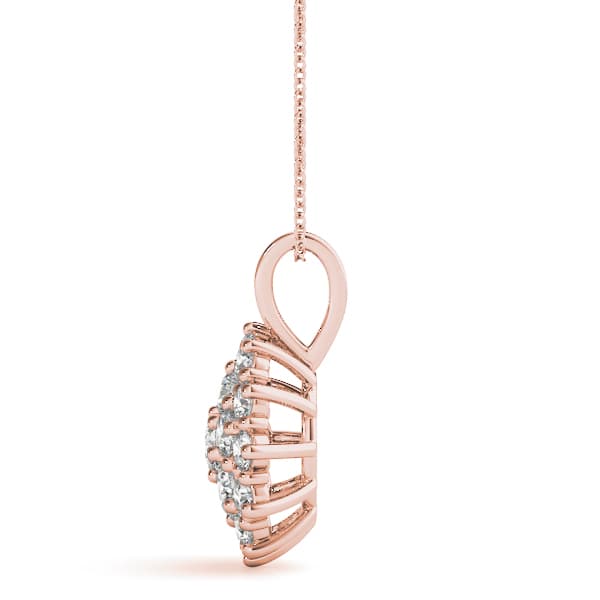 Cluster Pendant (2 ct. tw.), Side view in rose gold