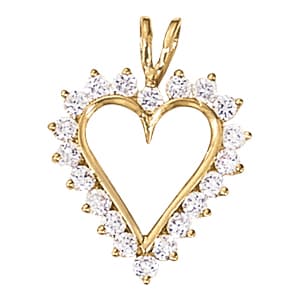Heart Shape Pendant — White Gold