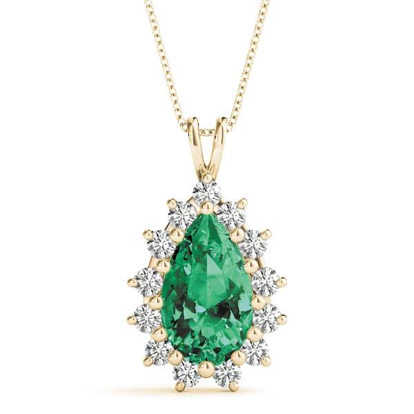 Pear Gemstone Pendant (0.52 ct. tw.), Front view in yellow gold