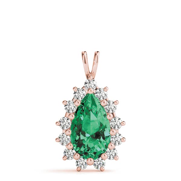 Pear Gemstone Pendant (0.52 ct. tw.), Front view in rose gold