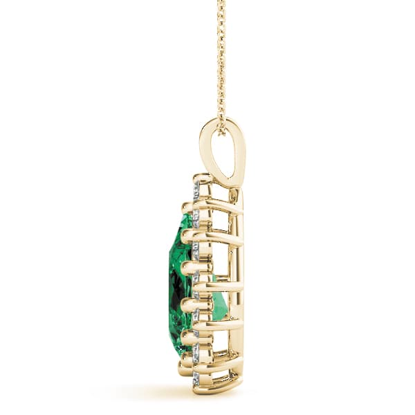 Pear Gemstone Pendant (0.52 ct. tw.), Side view in yellow gold