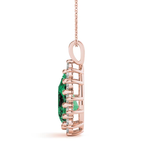 Pear Gemstone Pendant (0.52 ct. tw.), Side view in rose gold