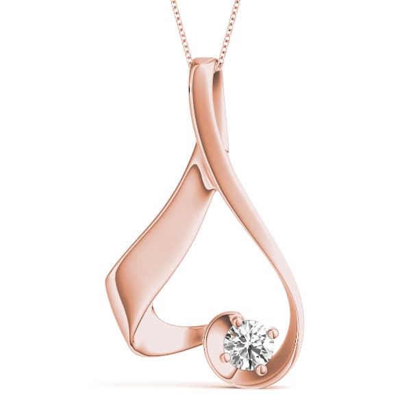 Solitaire Pendant (1 ct. tw.), Front view in rose gold