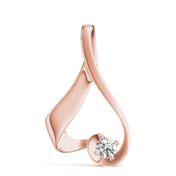 Solitaire Pendant (1 ct. tw.), On hand view in rose gold