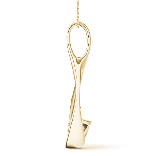 Solitaire Pendant (1/2 ct. tw.), Side view in yellow gold