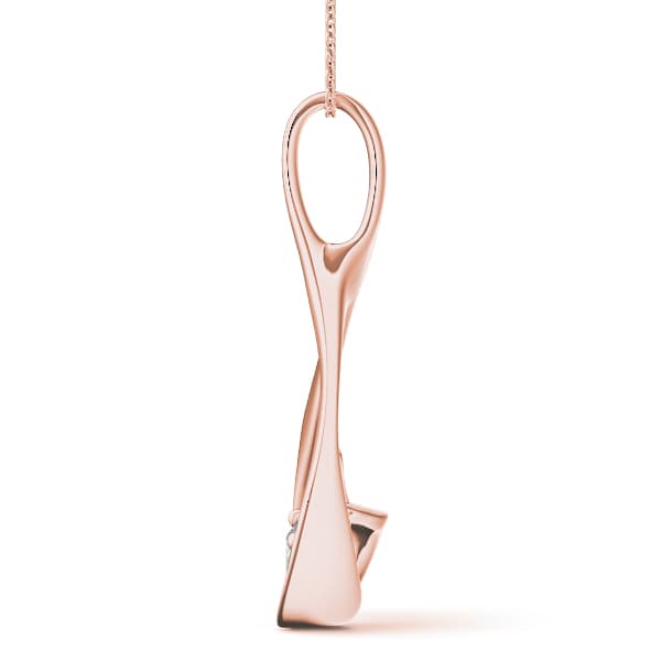 Solitaire Pendant (1 ct. tw.), Side view in rose gold