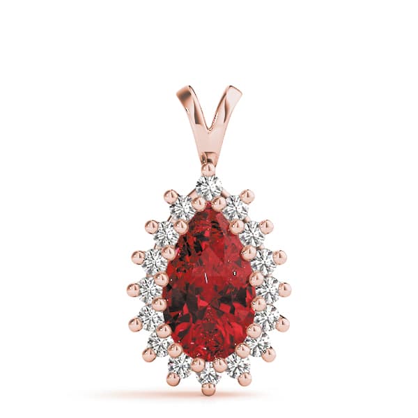 Pear Gemstone Pendant (0.42 ct. tw.), On hand view in rose gold