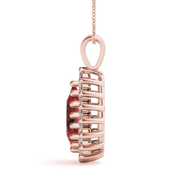 Pear Gemstone Pendant (0.42 ct. tw.), Side view in rose gold