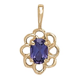 Pendants Color Oval — White Gold