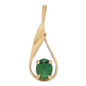 Oval Shape Color Pendant — White Gold