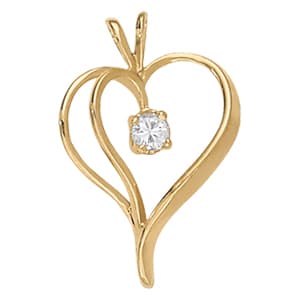 Heart Shape Pendant — White Gold