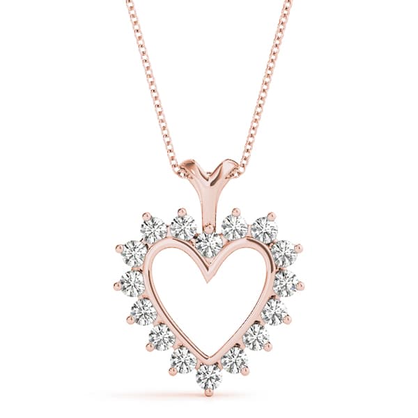 Heart Sharp Pendants (0.48 ct. tw.), Front view in rose gold