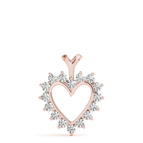 Heart Sharp Pendants (0.48 ct. tw.), On hand view in rose gold