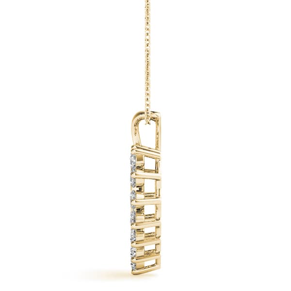 Heart Sharp Pendants (1/3 ct. tw.), Side view in yellow gold
