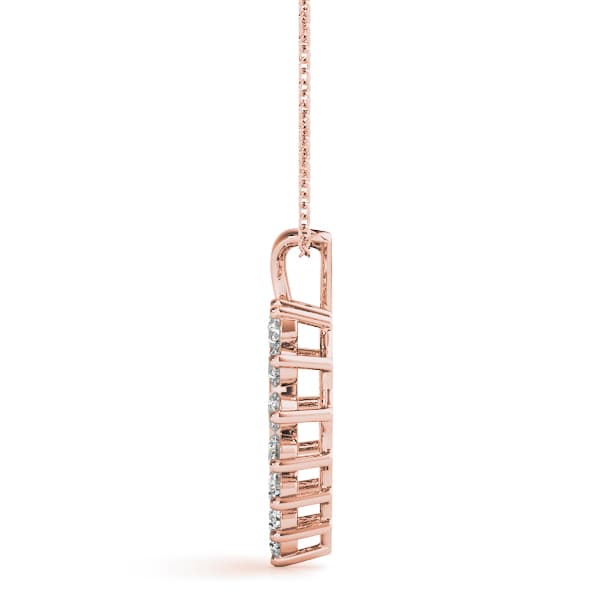 Heart Sharp Pendants (0.48 ct. tw.), Side view in rose gold