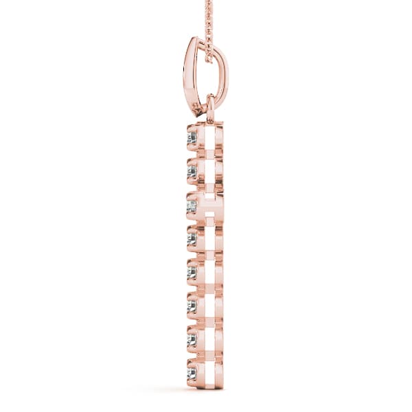 Religious Cross Pendant (0.48 ct. tw.), Side view in rose gold