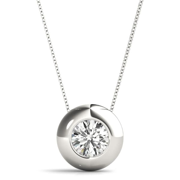 Solitaire Bezel Set Pendant — 1 CT — View 1
