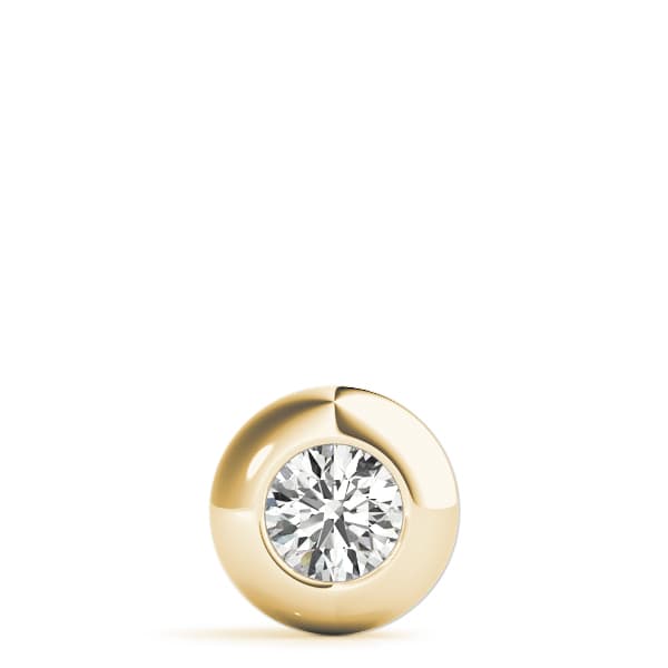 Solitaire Bezel Set Pendant, On hand view in yellow gold