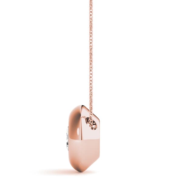 Solitaire Bezel Set Pendant (0.2 ct. tw.), Side view in rose gold