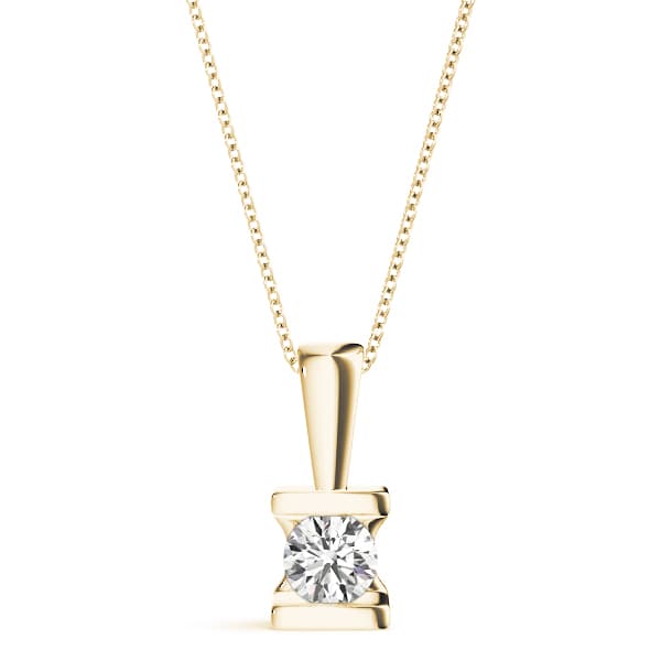 Solitaire Pendant (0.2 ct. tw.), Front view in yellow gold