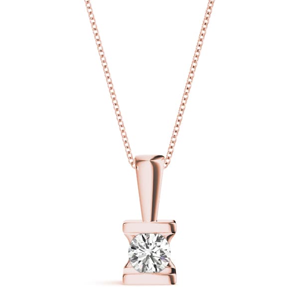 Solitaire Pendant (1/4 ct. tw.), Front view in rose gold