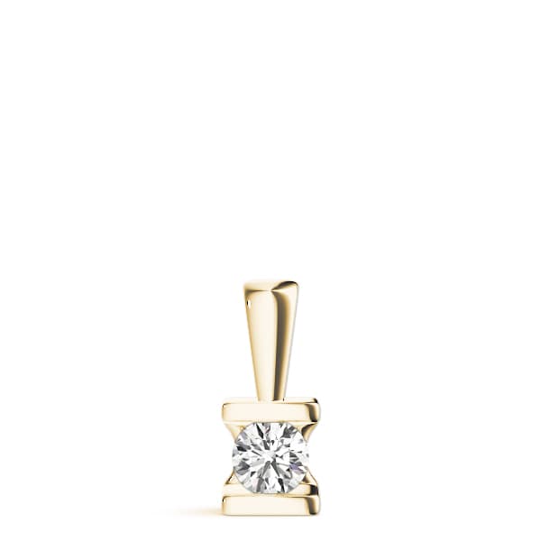 Solitaire Pendant (0.2 ct. tw.), On hand view in yellow gold