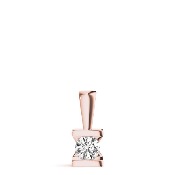 Solitaire Pendant (1/4 ct. tw.), On hand view in rose gold