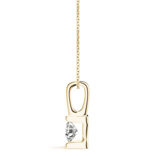 Solitaire Pendant (0.2 ct. tw.), Side view in yellow gold