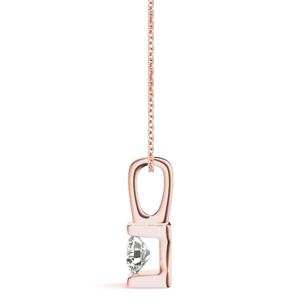 Solitaire Pendant (1/4 ct. tw.), Side view in rose gold