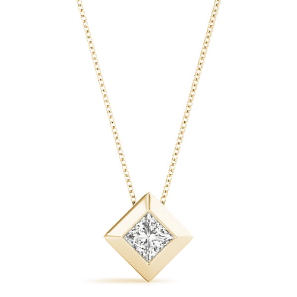 Solitaire Pendant (1/2 ct. tw.), Front view in yellow gold